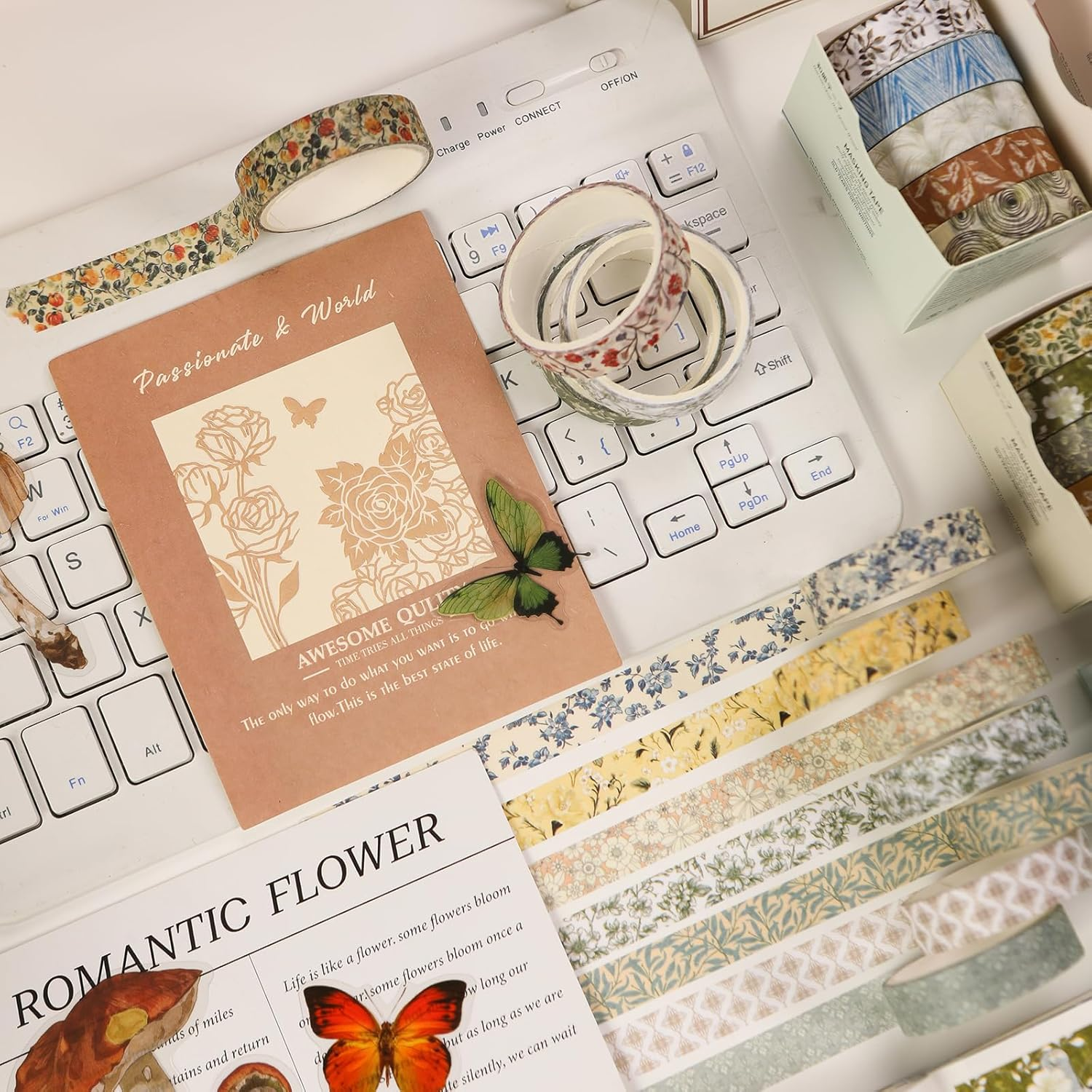 YUBBAEX 60 Rolls Value Washi Tape Pack Retro Arts Masking Tape Basic Patterns Decorative for DIY Crafts, Bullet Journal Supplies, Planners, Scrapbook, Card/Gift Wrapping (Retro Baroque) image number 5