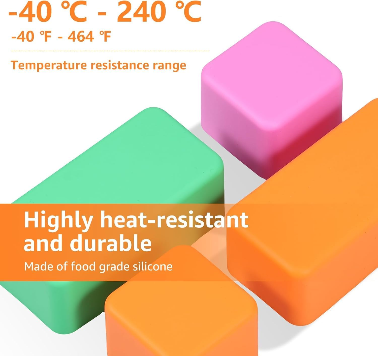 9Pcs Silicone Bento Box Dividers Square 2''X2''X1.5'' Rectangle 4''X2''X1.5'' Bento Baking Cups Temperature Resistant Lunch Box Food Divider Insert for Kids Office School image number 5