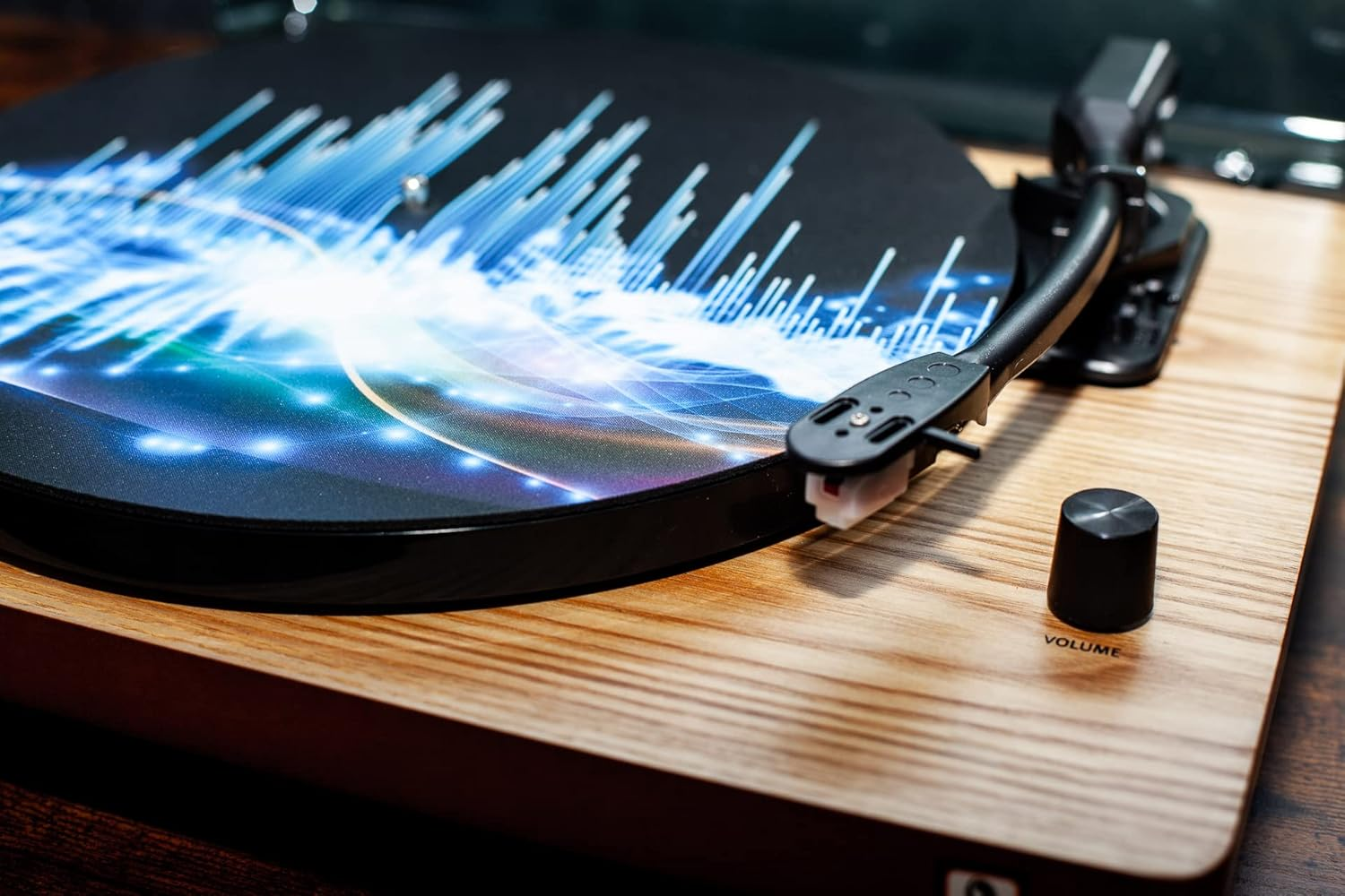 Slipmat - Record Player Mat Made of Rubber Waves of Sound - Mat for Gramophone 30.5 Cm (12 Inches) image number 3