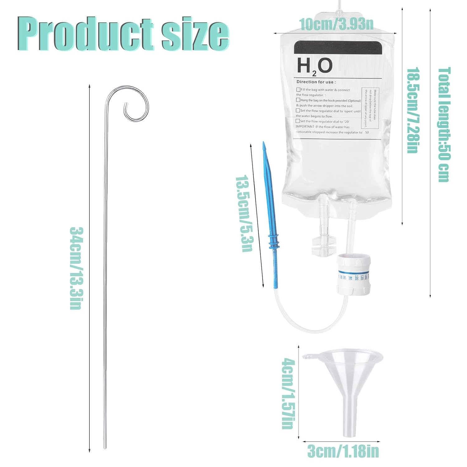 TOYMIS Pack of 2 Plant Life Support Drip, Plant Watering System with Metal Pen, Automatic Watering System, Drip Irrigation, Potted Plants, Automatic Plant Waterer for Plants image number 3