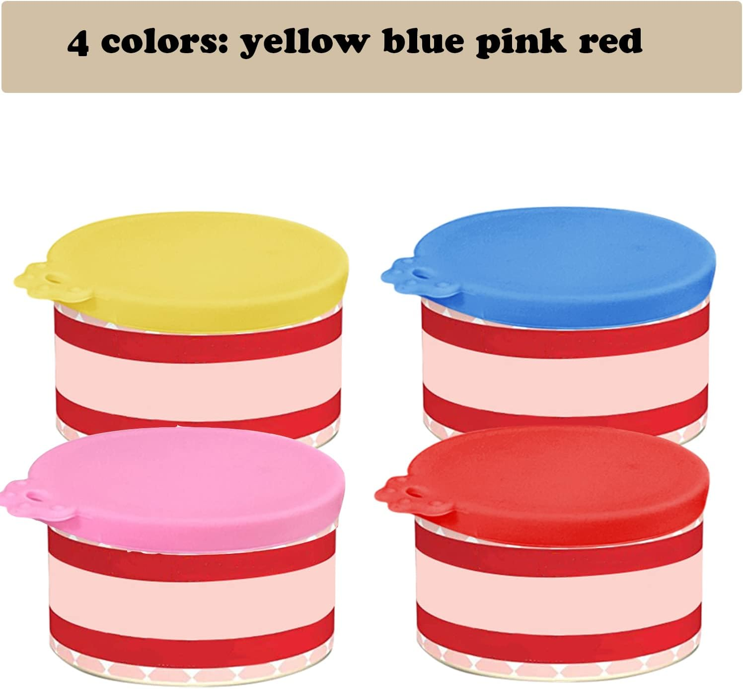 AQSXO 4 Pcs Silicone Small Pet Food Can Lids Covers for 3 Oz & 2.5 Oz Cat Food Cans image number 1