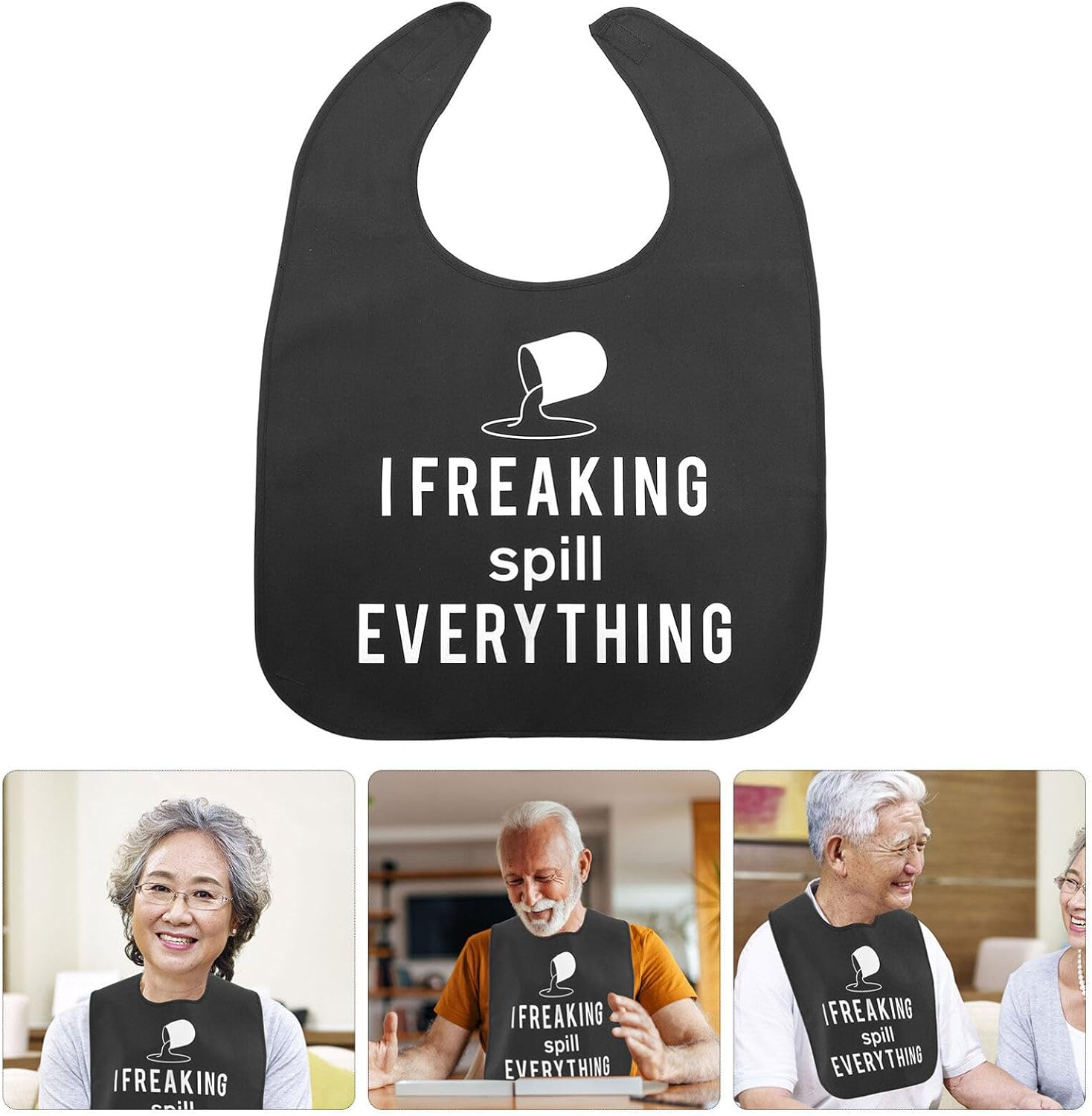 Iplusmile Adult Bibs - Waterproof and Reusable Clothing Protectors for Elderly, Seniors and Disabled image number 3