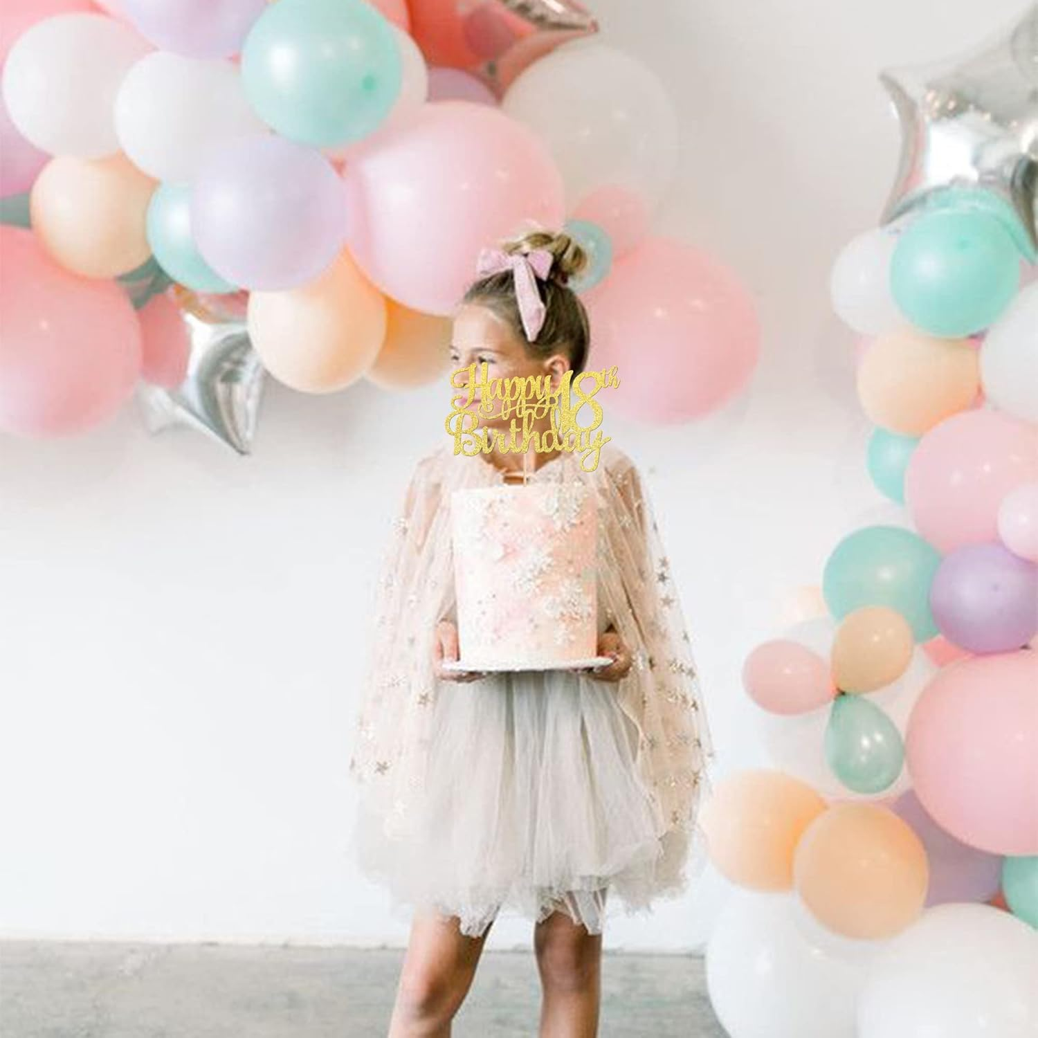 1 PACK Happy 18Th Birthday Cake Topper Gold Glitter Cheers to 18 Years Birthday Cake Pick 18 Fabulous Cake Decoration for 18Th Birthday Theme Party Decorations Supplies - 16Th image number 3