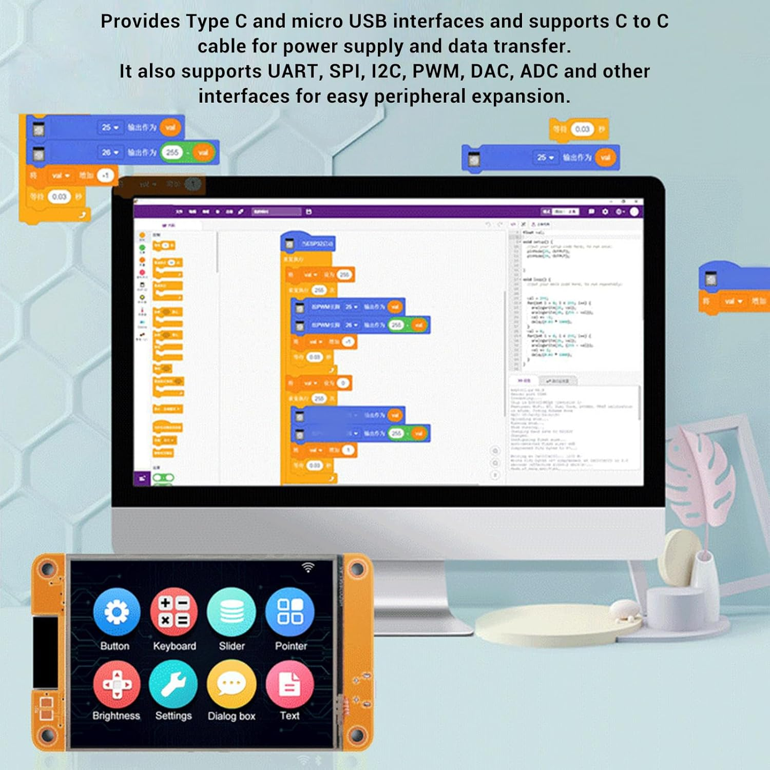 ESP32 Touchscreen 2.8 Inch LCD TFT Module with Touch Screen Display Module, Wireless Bluetooth 4.2 Support LVGL, ESP32 Touch Screen Smart Display Development Board image number 3