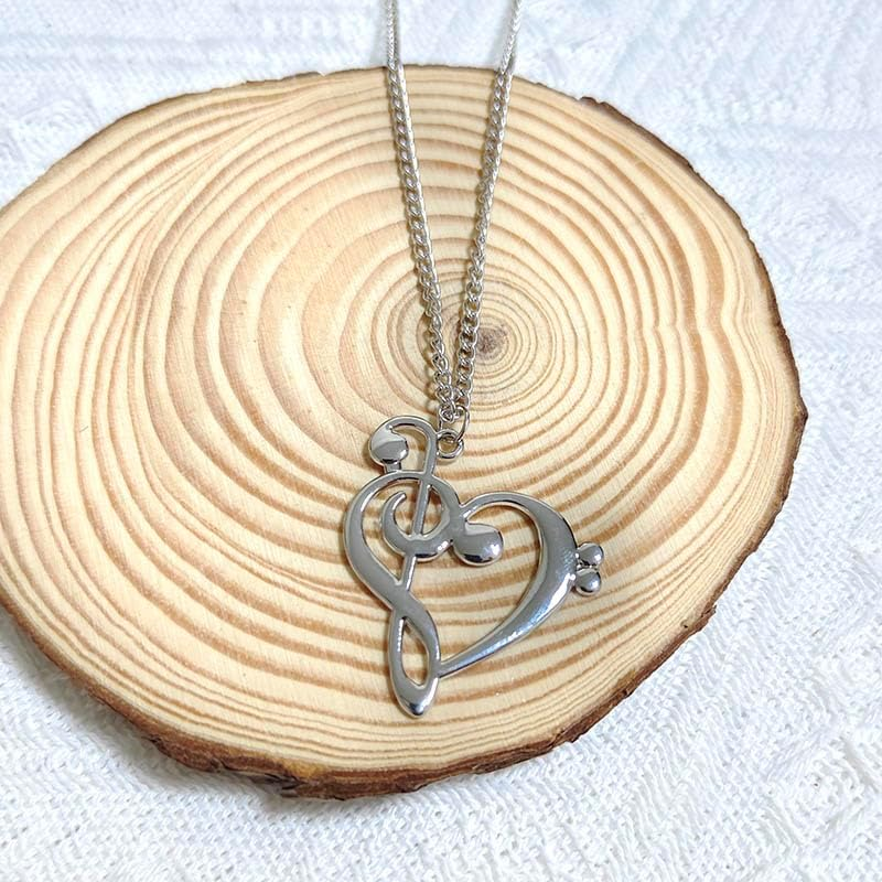 Music Note Gifts Necklace for Women Girls Musical Necklaces for Women Music Gifts for Daughter Christmas Birthday Gifts for Music Lovers Best Friend Silver Music Necklace image number 3