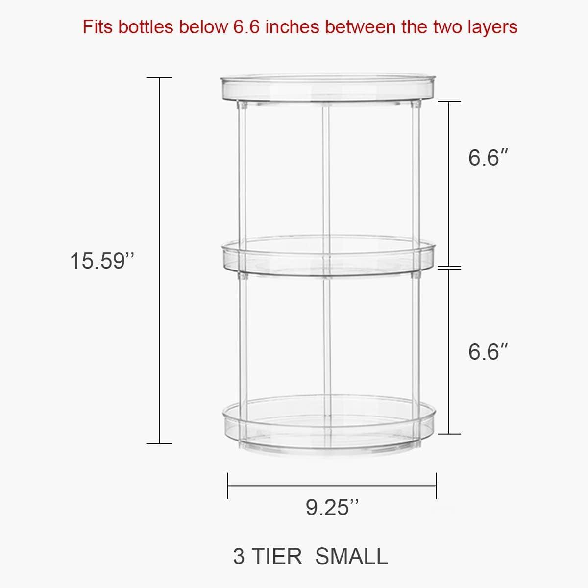 ROWNYEON Skincare Organiser Spinning Organizer 360 Rotating Makeup Organiser 3 Tier Cosmetic Storage Shelf Display Case for Vanity,Bathroom,Perfume,Dressing Table,Toiletry Organiser image number 2