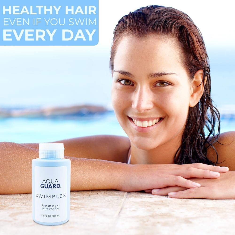 AQUA GUARD Swimplex | No More Dry, Brittle Strands | Reverses Damage Caused by Chemicals and Minerals in Water | Made in California | Paraben, Phthalate, and Gluten-Free | 3.0 Oz (1 Pack) image number 3