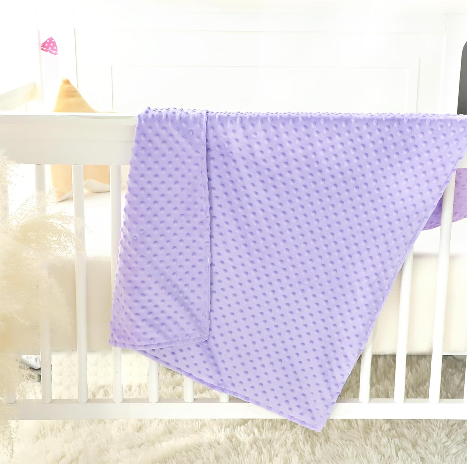 Baby Blanket for Girls, Soft Toddler Blanket 30 X 40 Inch, Newborn Blankets for Nursery, Stroller, Toddler Bed, Carseat, Double Layer, Purple image number 3