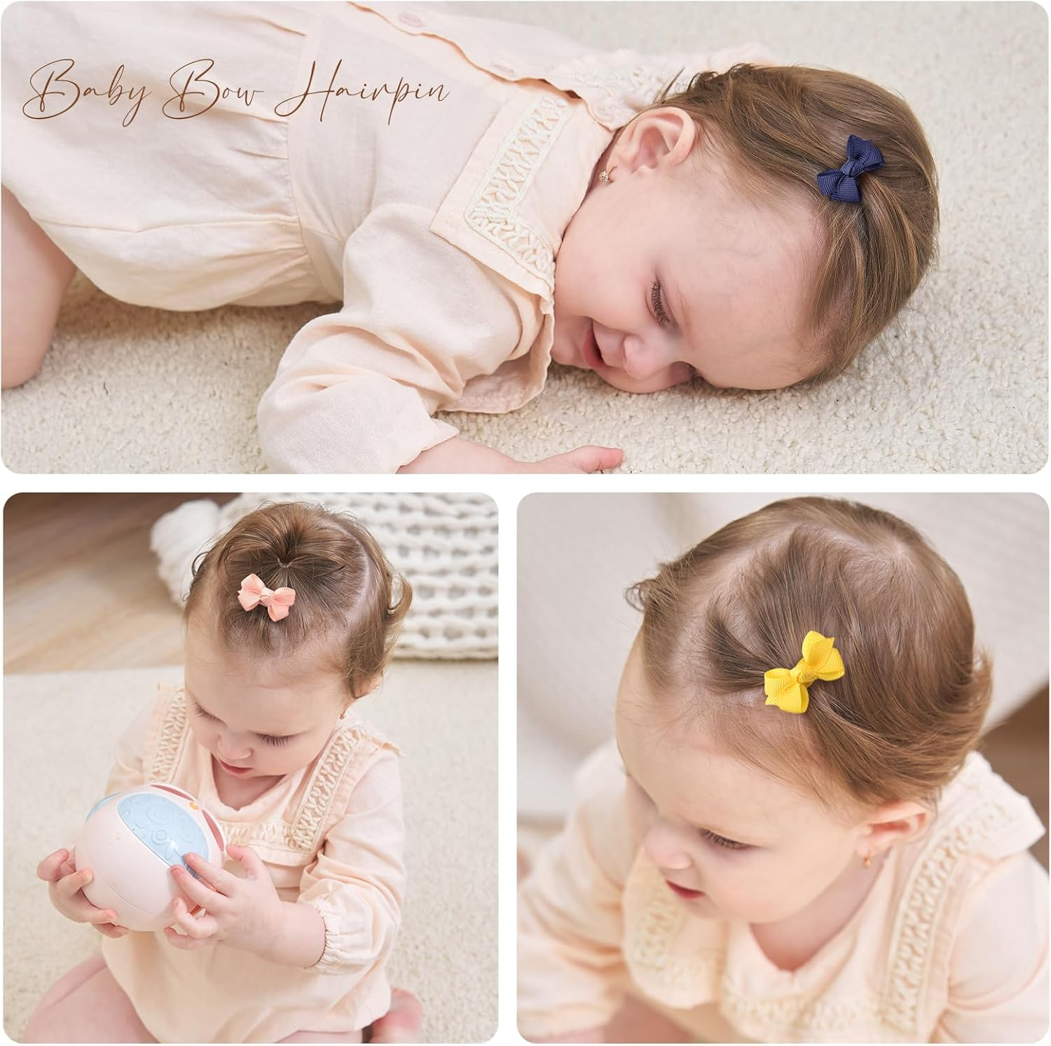 20Pairs 2.75'' Baby Girls Hair Bows Grosgrain Boutique Bow Clips for Teens Toddlers Kids Children Infants in Pair - 80Pcs image number 3