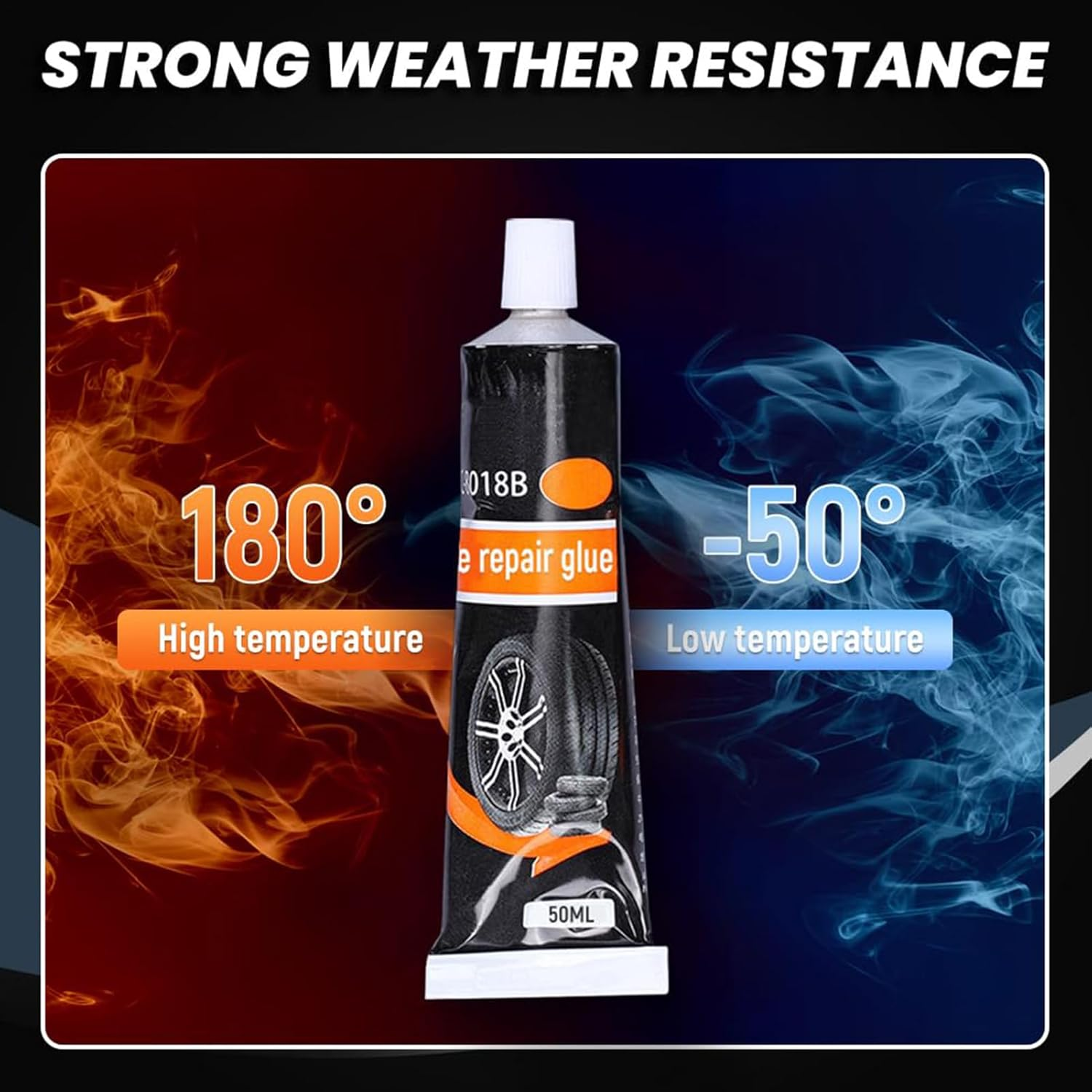 Waterproof & High Temperature Resistant Tire Repair Glue, 50Ml Ti Re Sidewall Re Pair Kit Rubber Cement Tyre Restore, Tyre Gum Restor Motorcycle, Tyre Puncture Maintain for Car, Truck, Tractor, Mower image number 5