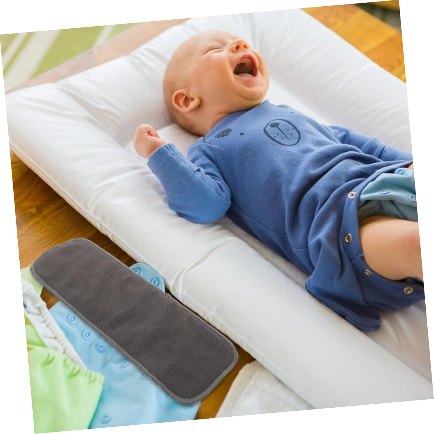 Kisangel 10Pcs Diaper Pad Insert Washable Bamboo Charcoal Pads Reusable Nappy Booster for Newborns Toddlers Household Use image number 1