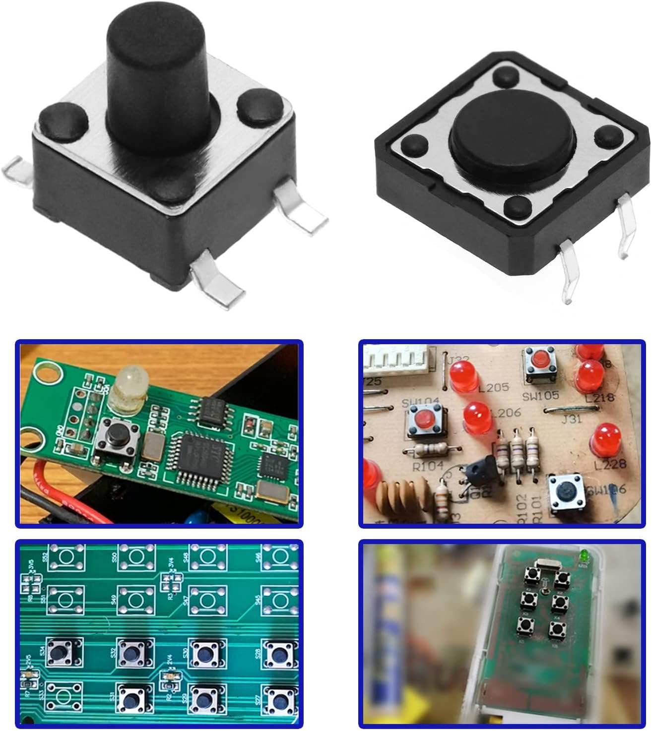 SING F LTD 260PCS Micro Momentary Tact Switch Tactile Push Button Switch Assortment Kit 26 Values 4 Pin/3 Pin/2 Pin for Television Audio Equipment Video Recorders QC-26V image number 2