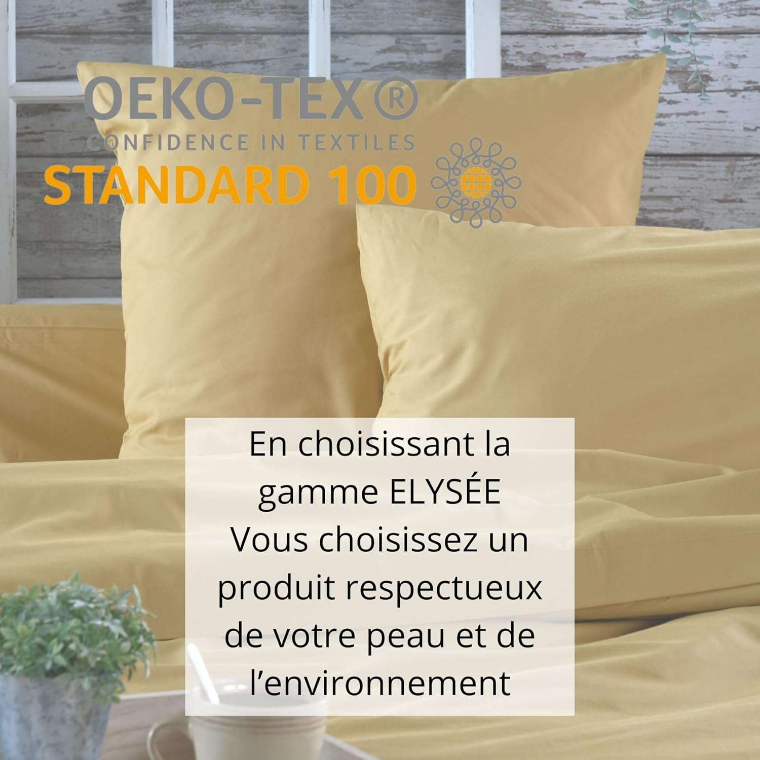 STOF - Flat Sheet - Size 240 X 300 Cm - Cotton Percale Quality - 100% Oeko-Tex Certified Cotton - Mustard Colour - Elysee Model - Bed Linen for Home - Soft and Comfortable image number 1