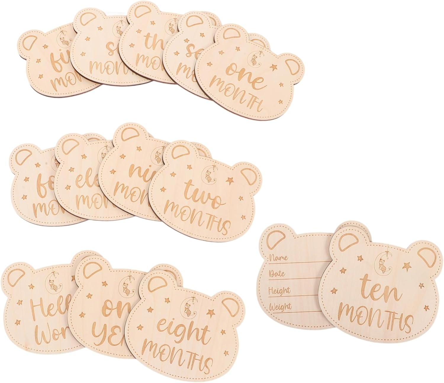 14Pcs Milestone Signs Milestone Cards for Newborn Growth Capture Safe Creative Beautiful Photo Props Newborn Shower image number 4