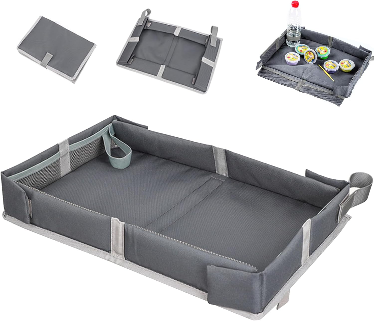 Travel Tray for Plane,Airplane Tray Table Cover,Foldable Travel Tray Cover,Travel Table with Pockets,Play Space Compact Flying Supplies Snack Desk for Road Trip Boys Plane Girls Train Vacation image number 6