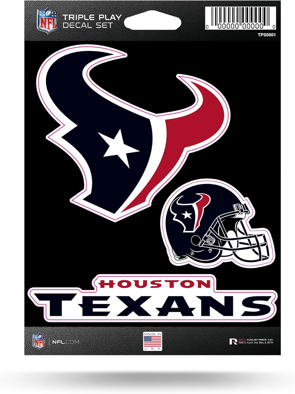 Rico Industries NFL Washington Commanders Triple Play Decal Set 5" X 7" (3 Decals)