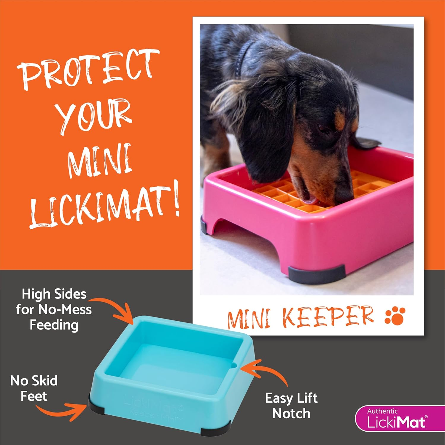 Lickimat Mini Keeper - Elevate Lickimat Experience, Extend to Full Feeder for Small Dogs - Innovative Design for Enriched Mealtime Fun - Turquoise image number 6