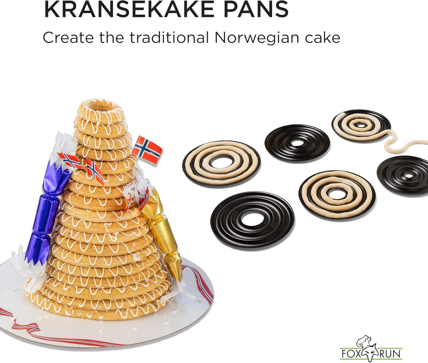 Fox Run Non-Stick Kransekake Mold, 1.75 X 8.75 X 8.75 Inches, Black image number 4