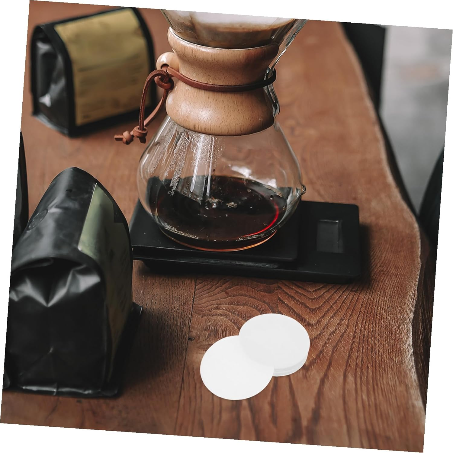 COHEALI 100Pcs Coffee Filter Paper Reusable Espresso Filter for Milk Tea Maker image number 5