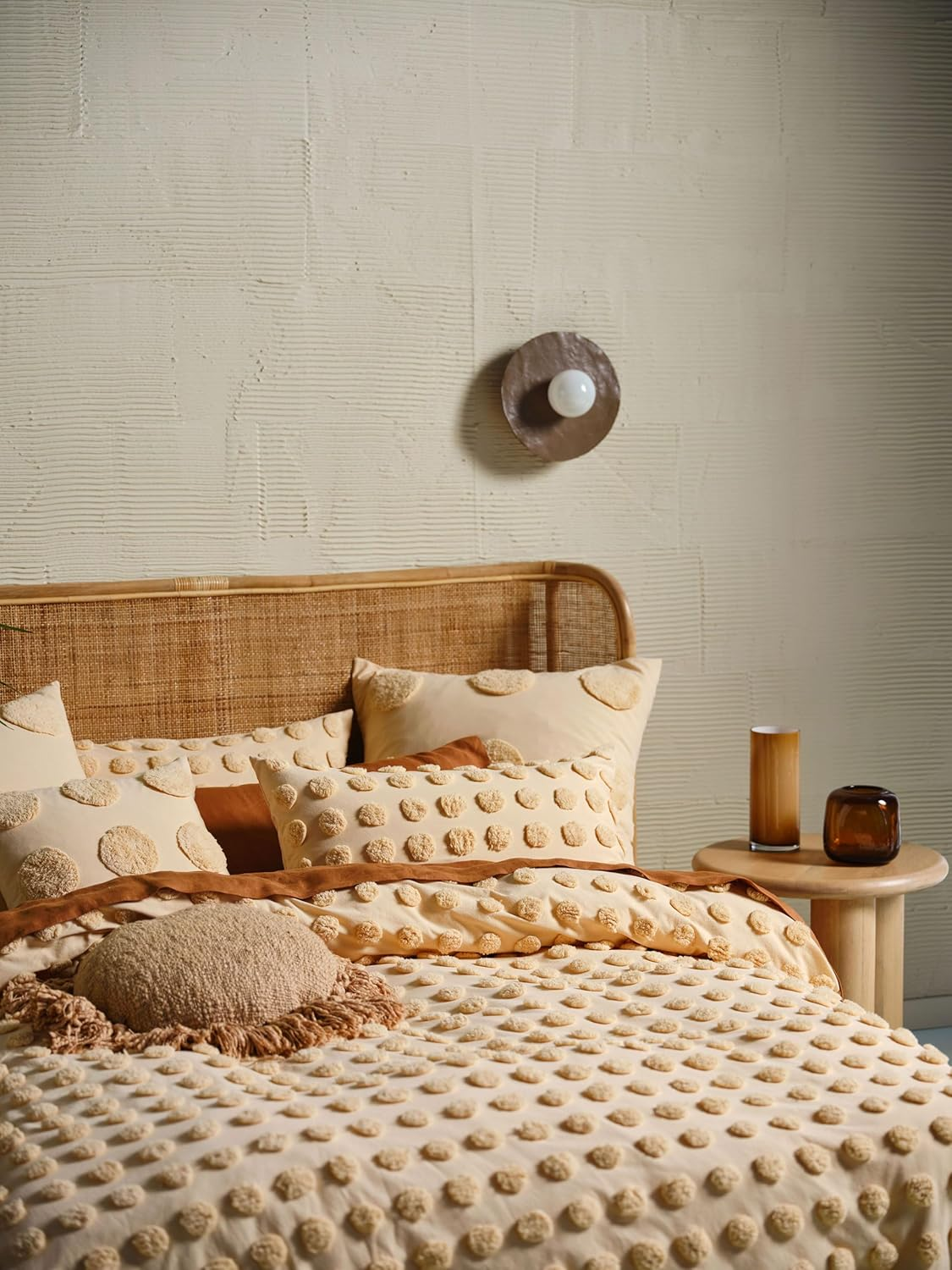 Linen House Haze Pale Peach Quilt Cover Set, Queen Bed - Peach image number 4