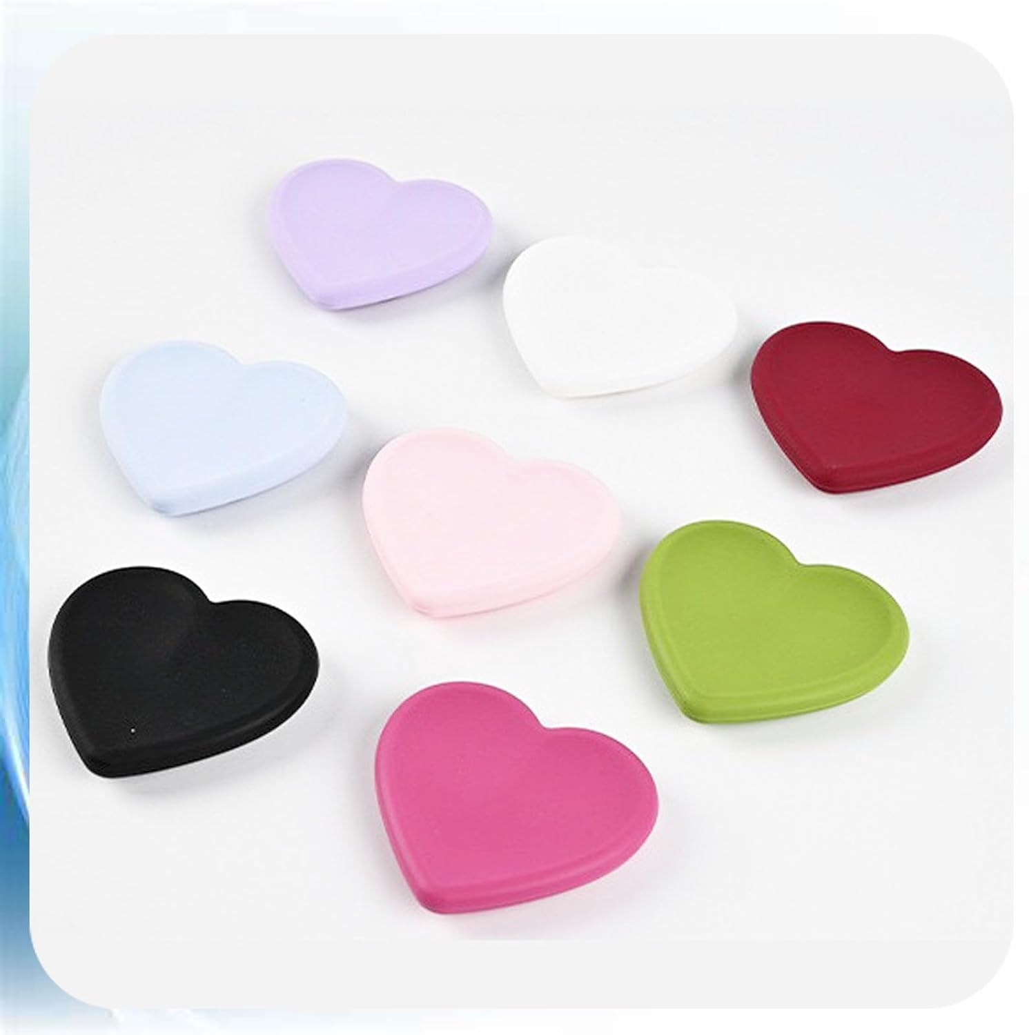 2PCS Heart-Shaped Silicone Mobile Phone Grip Stand,Zakora Collapsible Cellphone Finger Grip Holder for Smartphone Tablet Cell Phone Accessory (White) image number 6