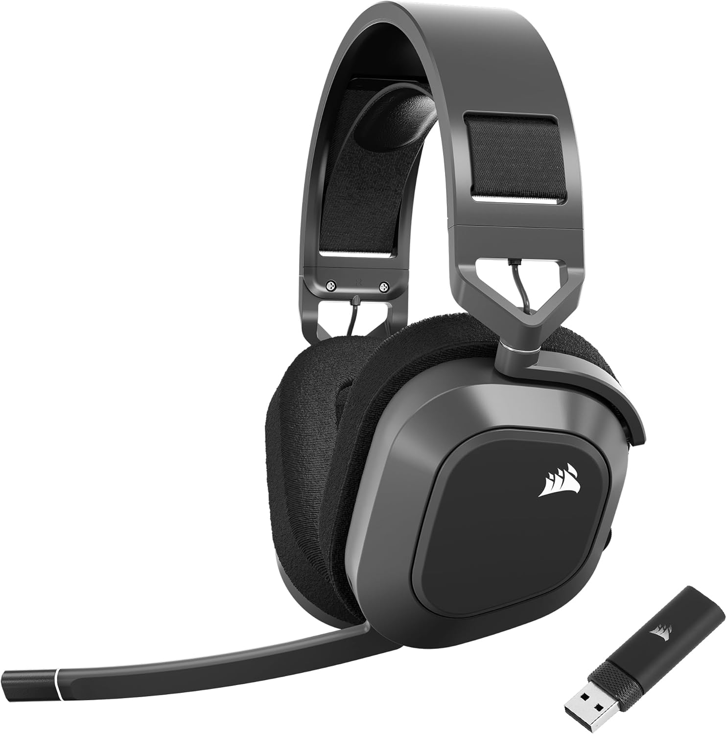 CORSAIR HS80 RGB USB Premium Gaming Headset with Dolby Audio 7.1 Surround Sound (Broadcast-Grade Omni-Directional Microphone, Memory Foam Earpads, High-Fidelity Sound, Durable Construction) Carbon