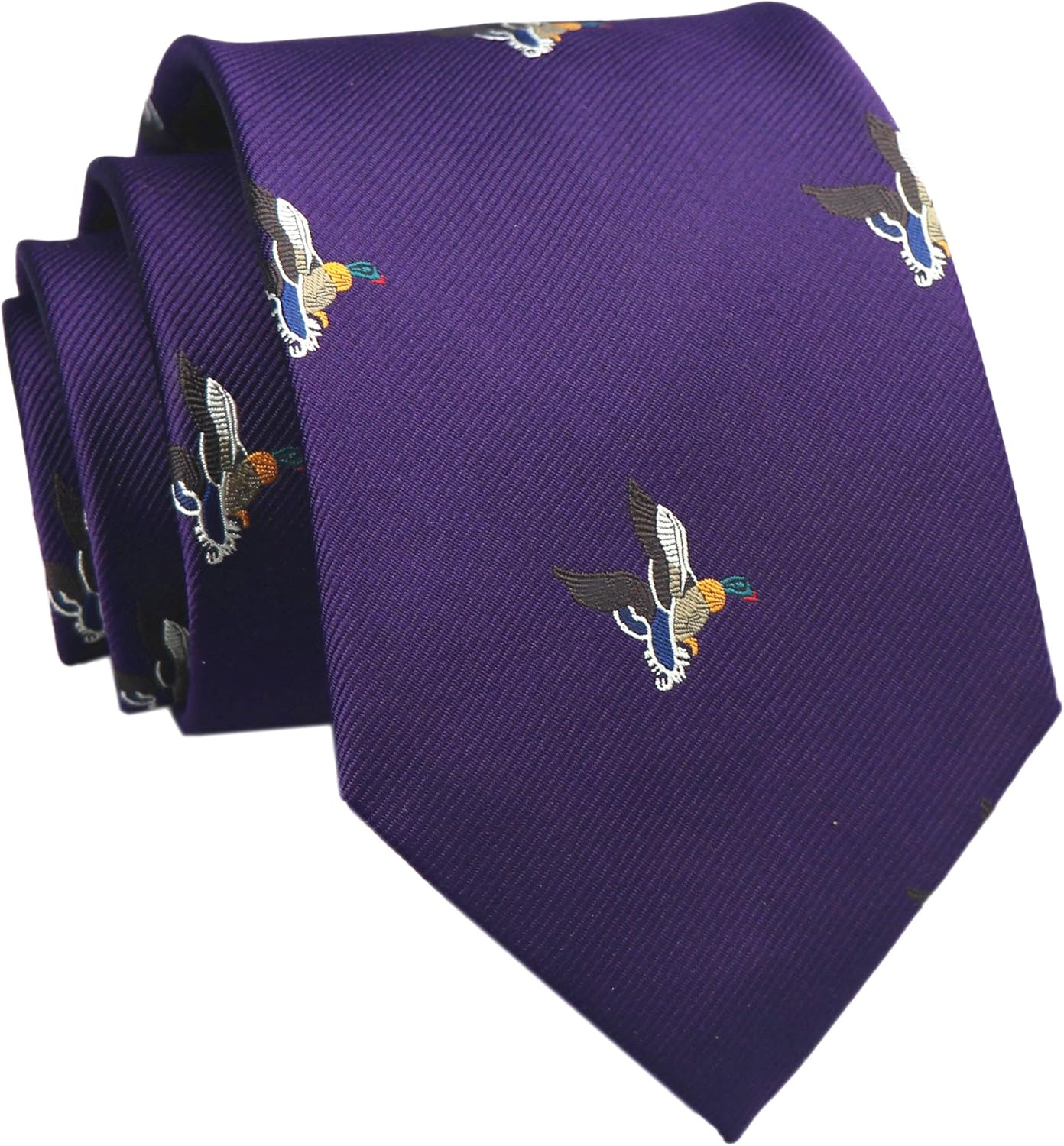 Elfeves Men'S Novelty Ties Flying Ducks Polka Dots Embroidered Handmade Formal Necktie - Copper image number 6