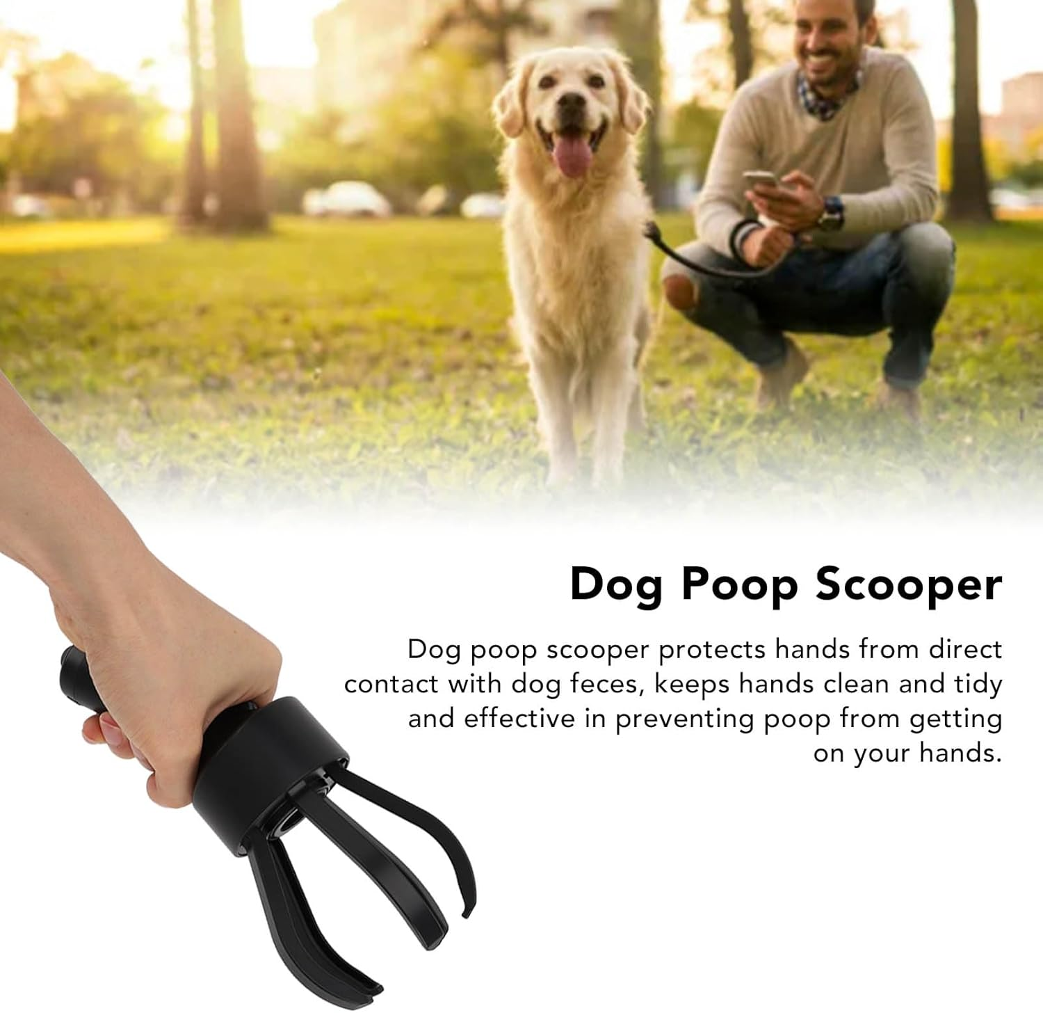 Dog Poop Scooper Portable Plastic Dog Waste Picker for Outdoor Walking a Dog image number 5