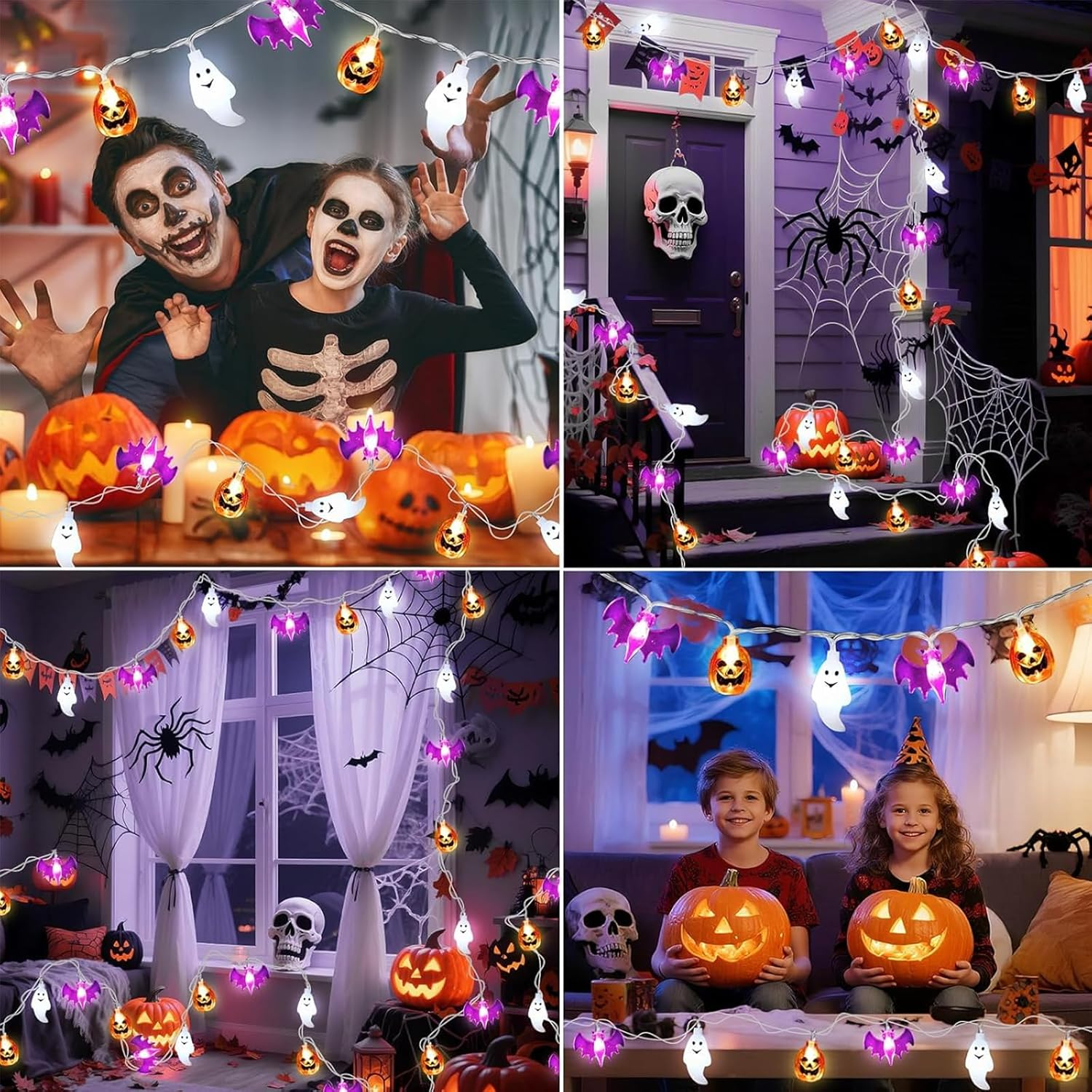 Goldrock 3M 20 LED Halloween String Lights 2 Modes Halloween Decorations Indoor Outdoor Ghost Pumpkin Bat Decoration Helloween image number 6