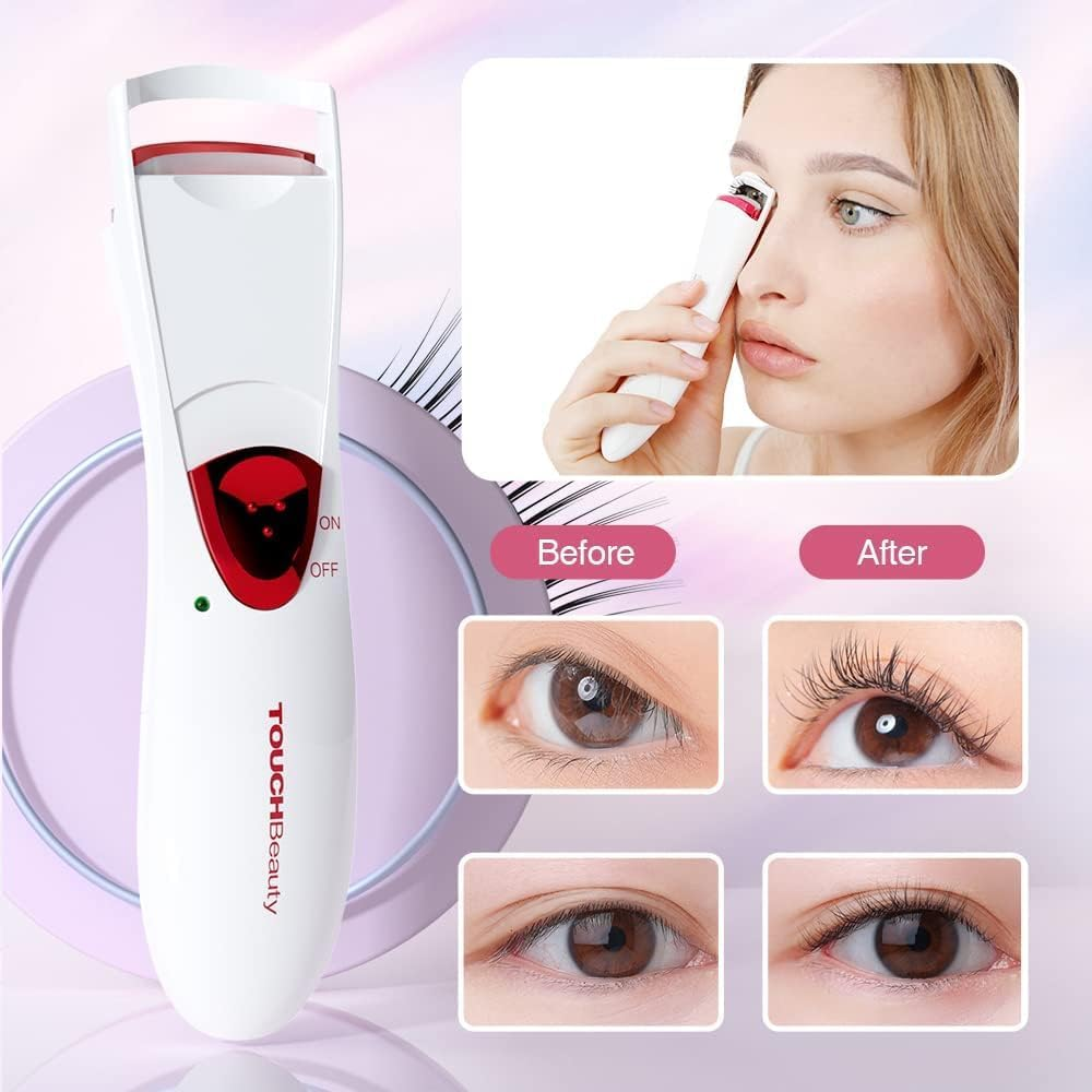 Touchbeauty Heated Eyelash Curler, Professional Eyelash Curler with Heating Silicone Curling Pad Curling Tool for Women Long Lasting Naturally Eyelashes Tb-2016A-W, WHITE image number 6