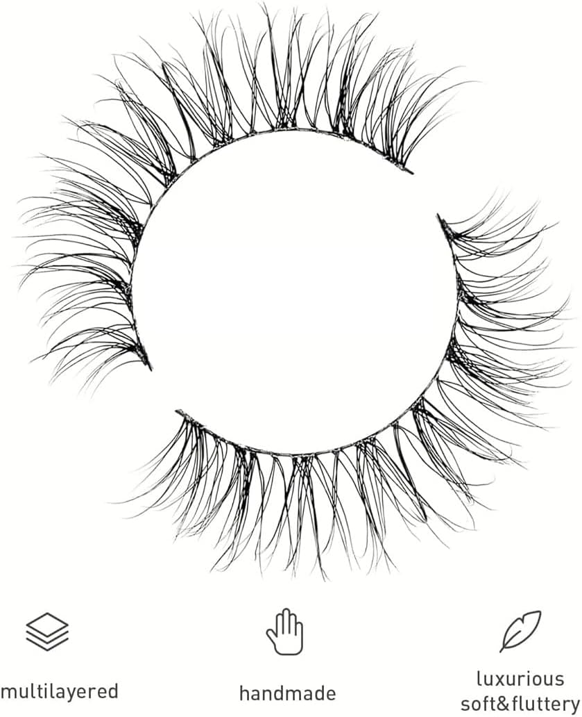 10 Pairs of Natural Eyelashes, Wispy Lashes, 3D Clear Band False Eyelashes, Natural Fake Lashes, Natural 3D Short Eyelashes, Handmade Transparent Handle, Artificial Eyelashes for Daily Make-Up