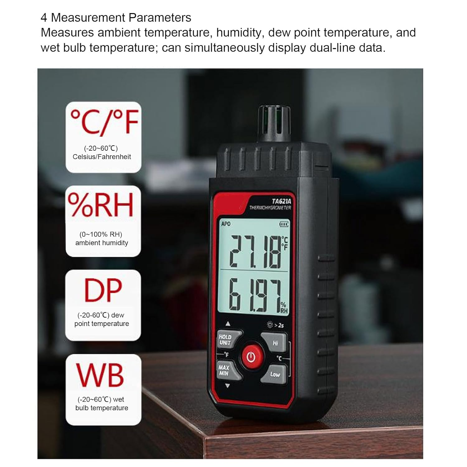 Jiawu GXHTC3 Sensor Adjustable Alarm Thresholds Temperature Humidity Meter 1X for Industrial Machine Room image number 2