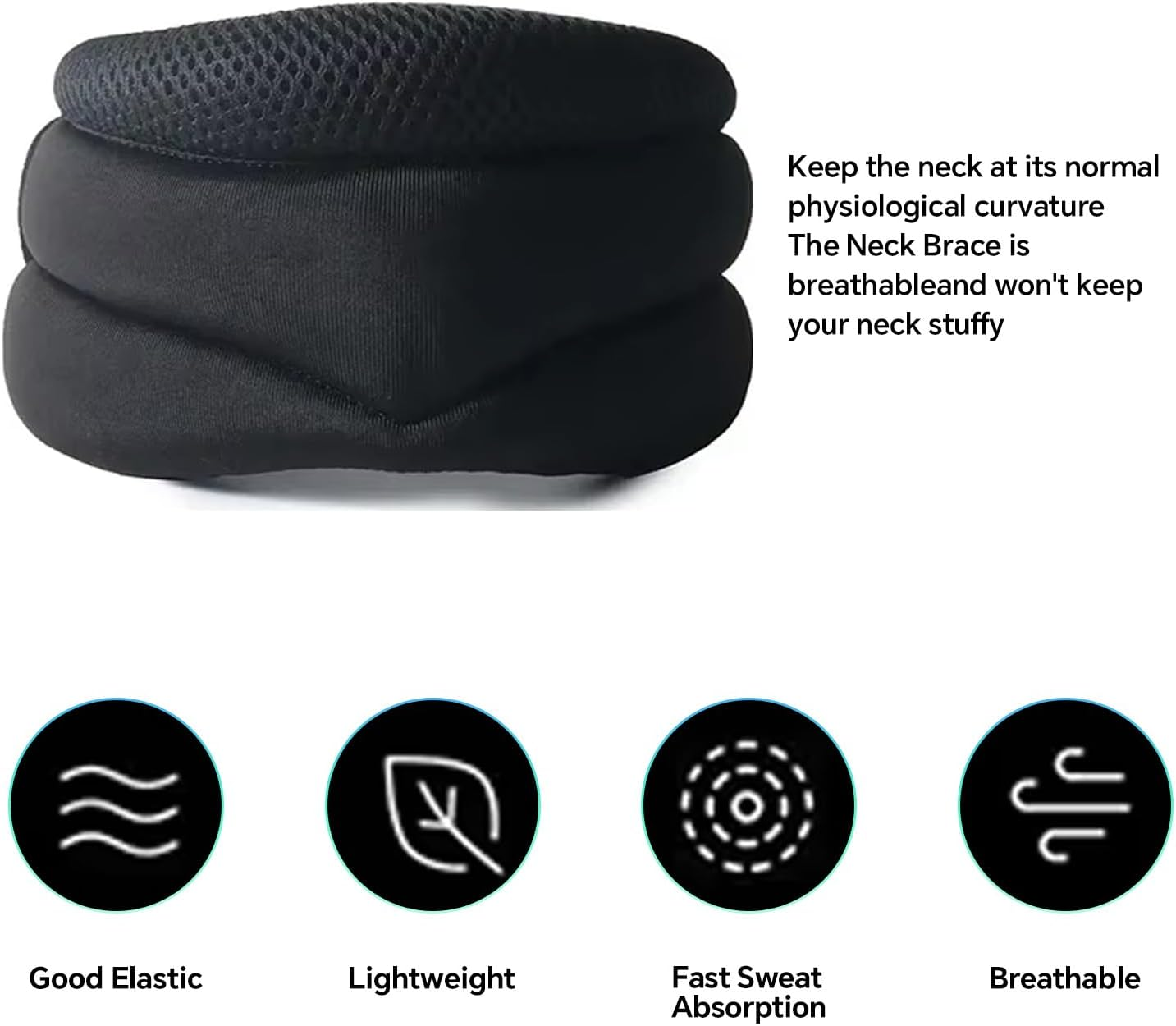 Vitavix anti Snoring Neck Support Brace, Adjustable Soft Foam Cervical Collar for Sleeping, Ergonomic Neck Support for Snore Relief & Cervical Spine Pressure, Comfortable Sleep Aid for Men & Women image number 2