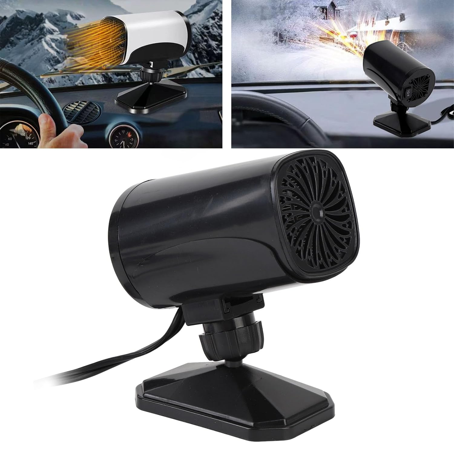 Windshield Defroster Best 12V Heater for Utv Car Windshield Defroster Overheat Safety Compact Cooling and Heating for Cold Hot Seasons (Black) Cooling Fans image number 3