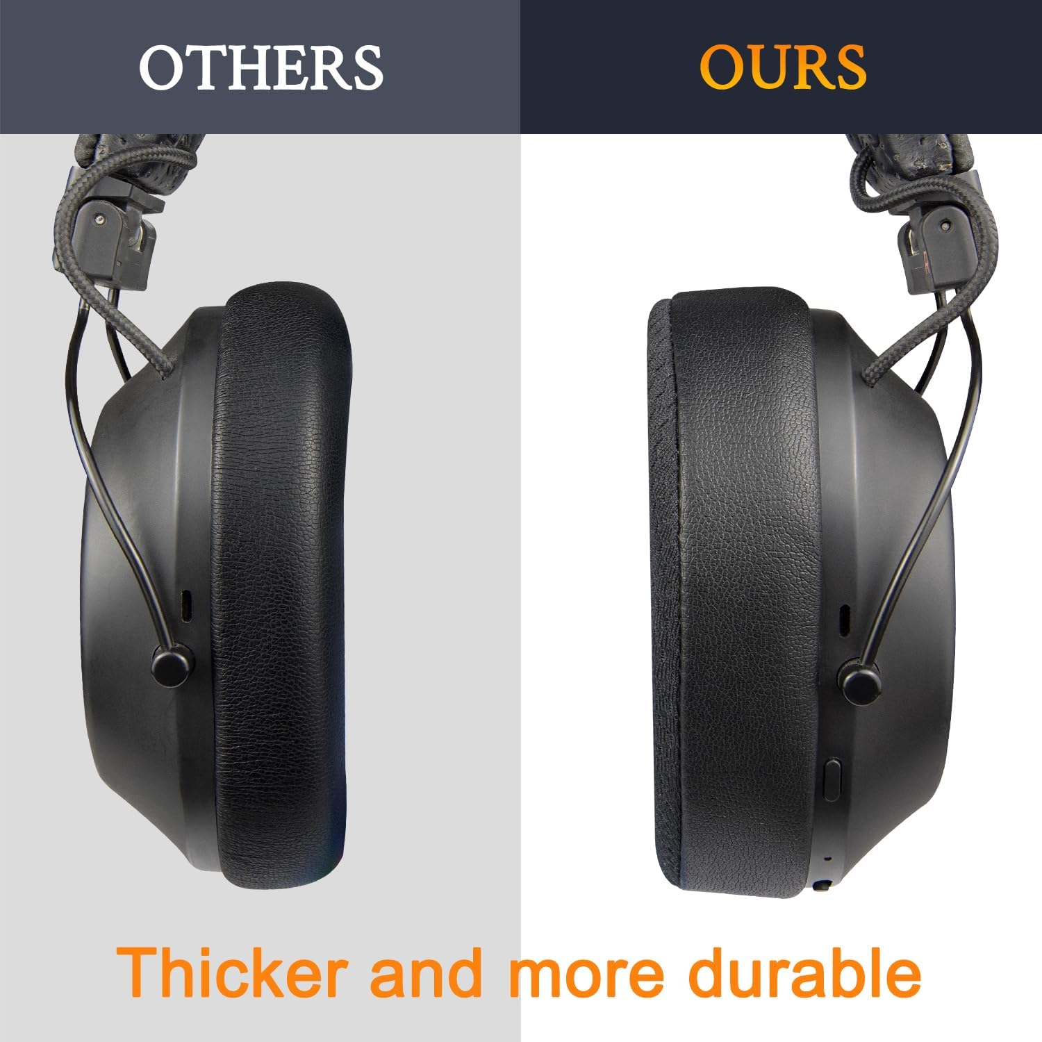 SOULWIT Mesh Fabric Replacement Earpads for Plantronics Backbeat FIT 6100 (FIT6100) Wireless Bluetooth Headphones, Ear Pads Cushions with Noise Isolation Foam, Added Thickness - Black