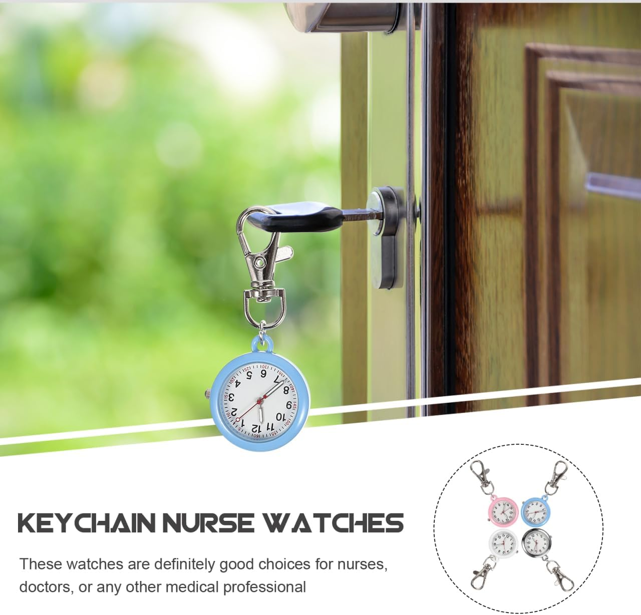 Gatuida 4Pcs Luminous Watch Clock Necklace Pocket Watch Pocket Watch with Chain Glow in the Dark Hanging Lapel Watch Pocket Watches Kid Watch Carabiner Outdoor Alloy Miss image number 4