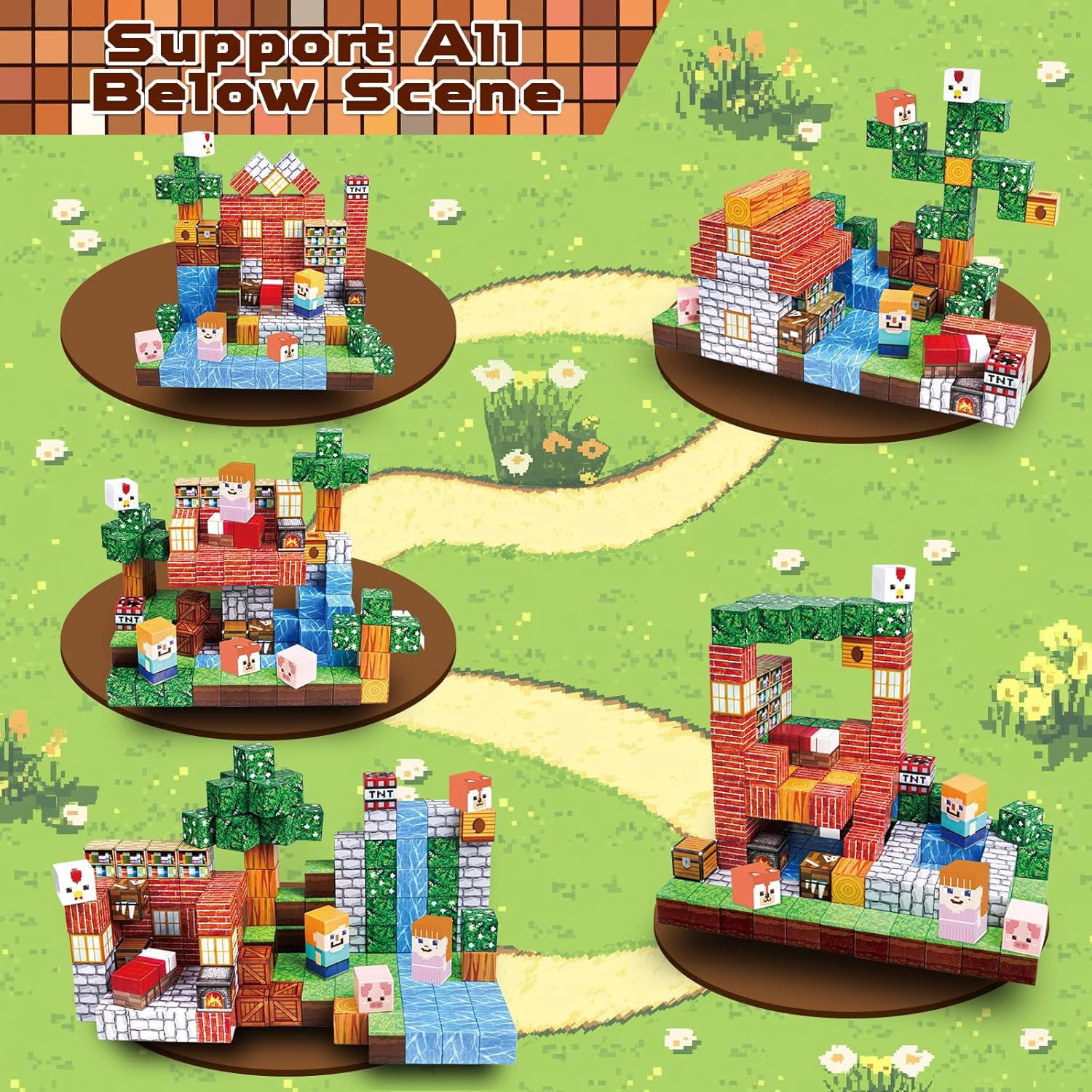 Goody King Magnetic Building Blocks|150Pcs Magnetic Building Cube Game, Constructions Toys for Boys & Girls Age 3-4,5-8 9 10,STEM Montessori Stacking Toy, Sensory Tiles Birthday for Toddlers image number 3