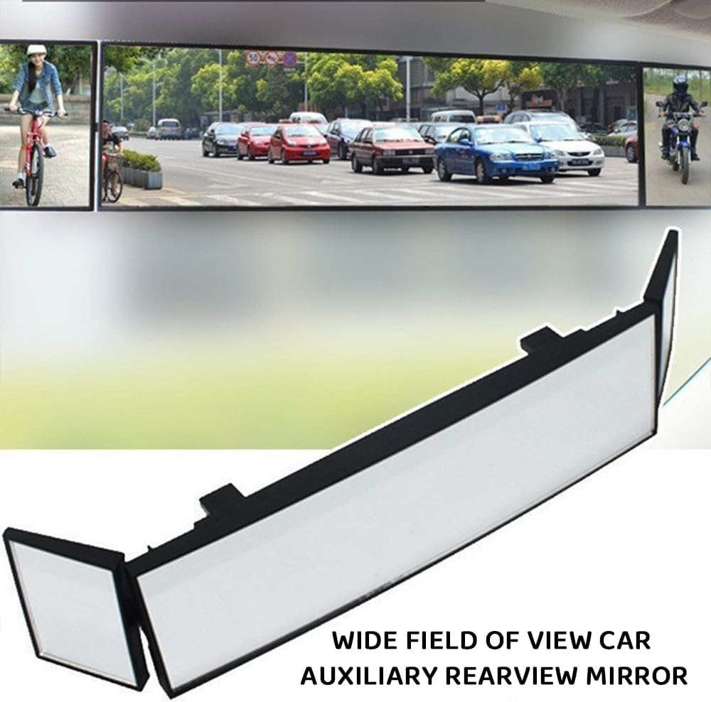Car Tri-Fold Wide Angle Blind Spot Rearview Mirror &ndash; Foldable 3-Sided Interior Panoramic Anti-Glare Clip-On Mirror for Cars, Suvs, Trucks, Universal Fit image number 3