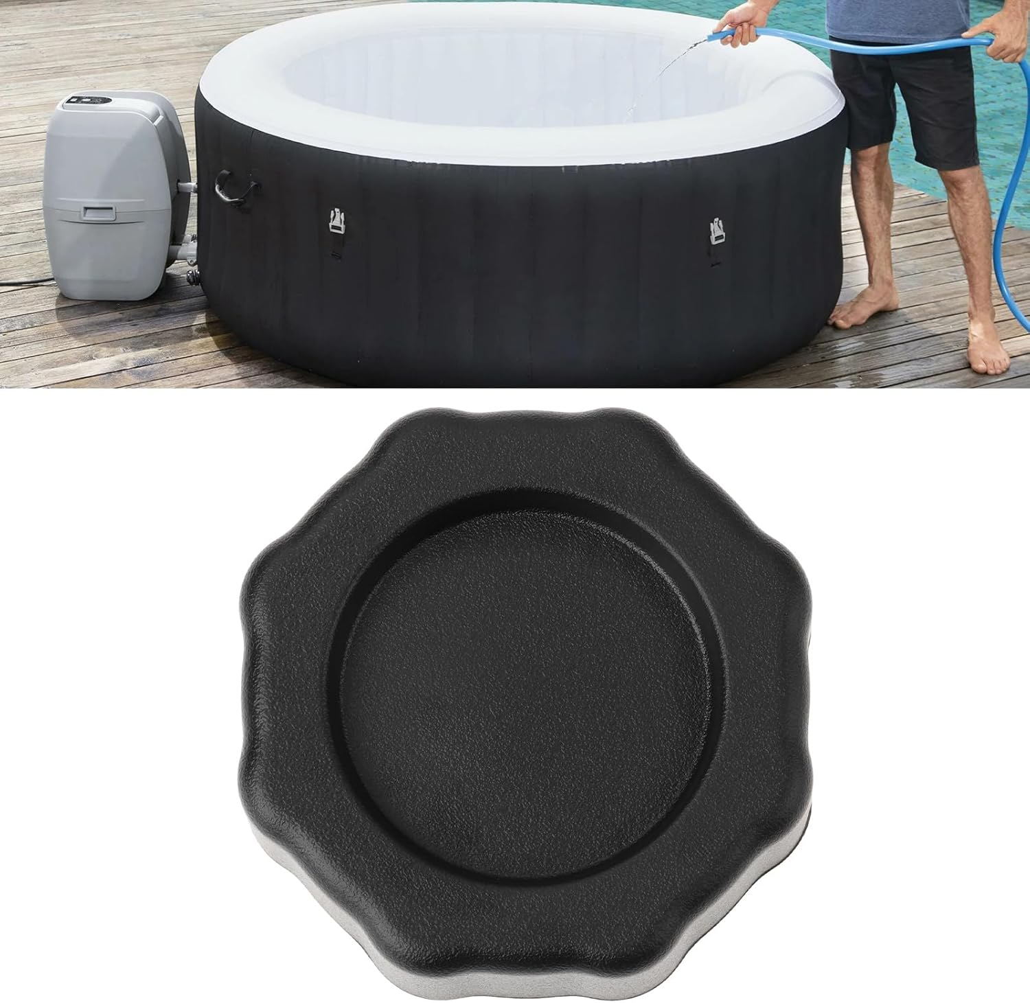 2Pcs Hot Tub Spa Caps P6611ASS16 Compatible with Bestway LAY-Z-SPA Whirlpools from 2019, P00217 image number 1