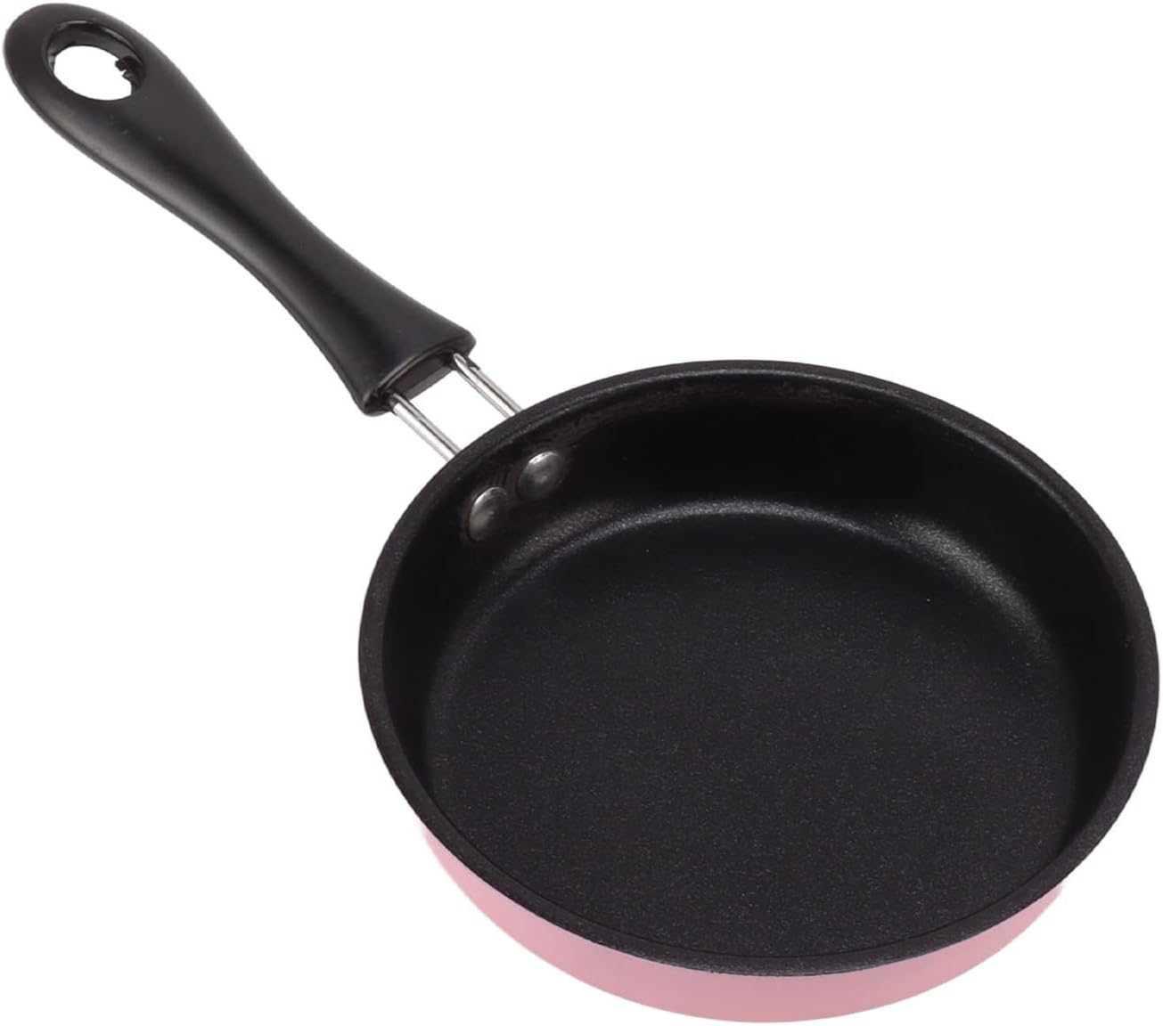 12Cm Stainless, Steel Frying Pan round Egg Mini Prevent Stick Pots & Pans Fry Breakfast with Handle, Non Induction Pot Pancake Maker Omelet for Eggs Small Handle 12Cm - Pink image number 6