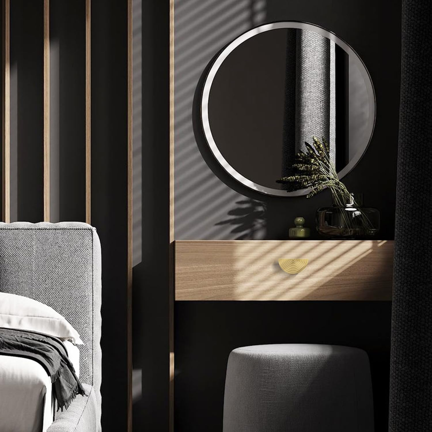 Brass Cabinet Pulls Brushed Drawer Pulls Modern Gold Cabinet Pulls Cabinet Handles Drawer Handles for Dresser Closet (2Pack-3Inch Semicircle) - 10Pack-9.8Inch Polygon image number 5