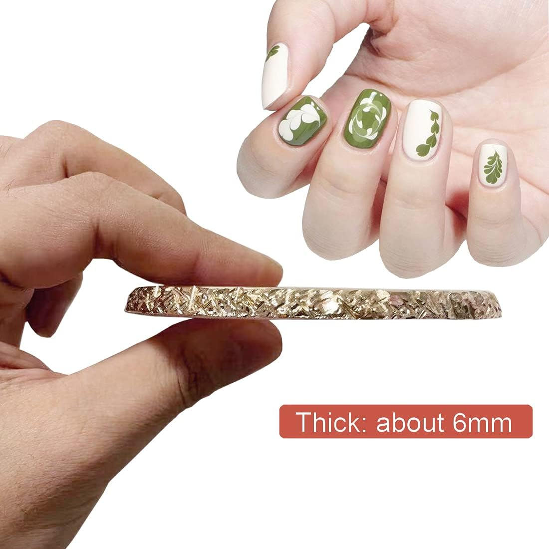 Resin Nail Art Palette, Nail Painting Mixed Color Palette, Gilded Edge Nail Gel Color Makeup Display Board Pallet (White) - 2 Pack (W+P) image number 6