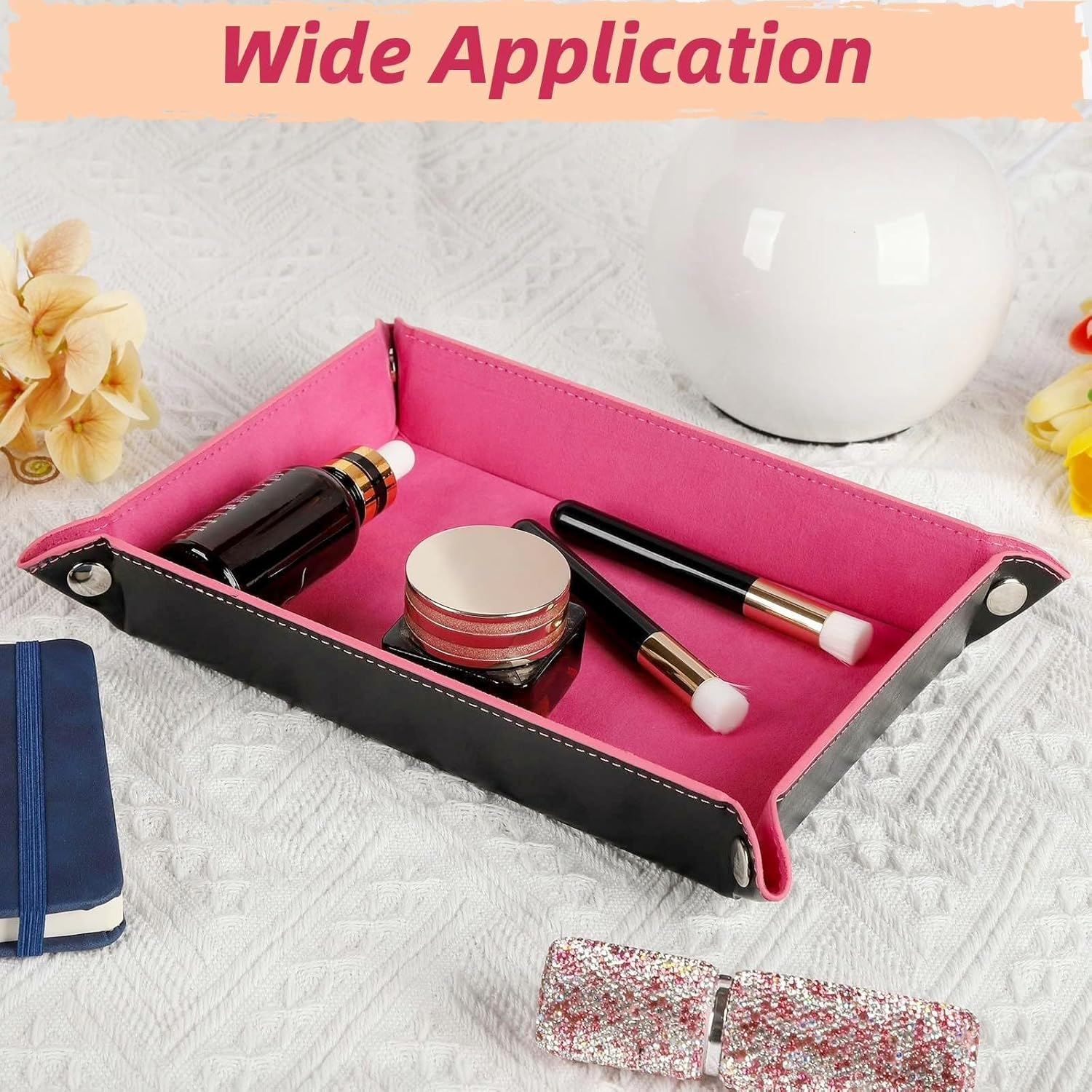 DND Dice Tray Rectangle Portable Folding Dice Rolling Tray for Dungeons and Dragons MTG RPG Role Playing Table Games and Dice Games (Brown) image number 3