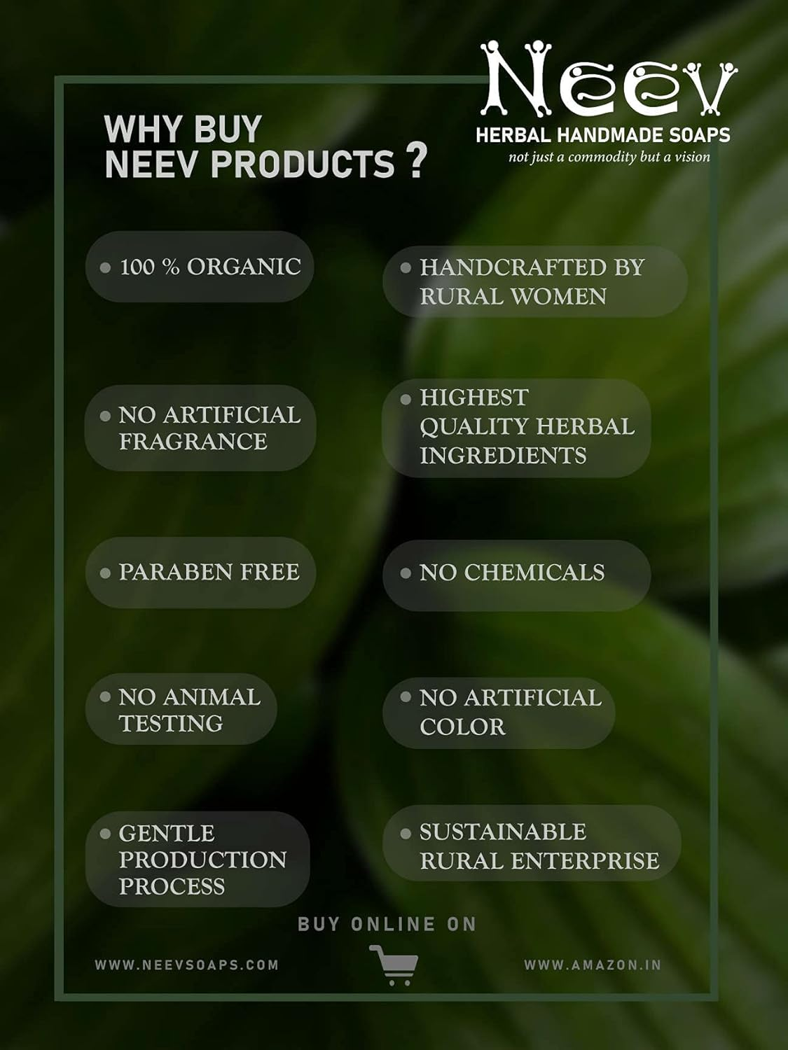 Neev Herbal Handmade Soaps Moringa Vetiver Soap (100Gm) - Set of 2