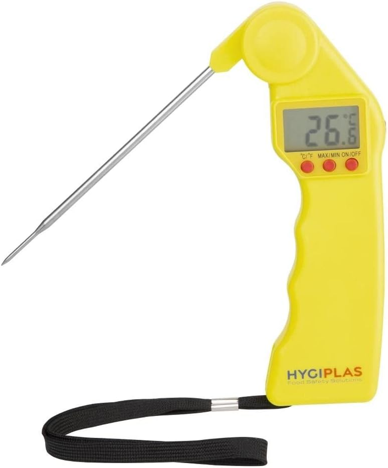 Hygiplas EDLP Easytemp Cooked Meat Colour Coded Thermometer, Yellow image number 1