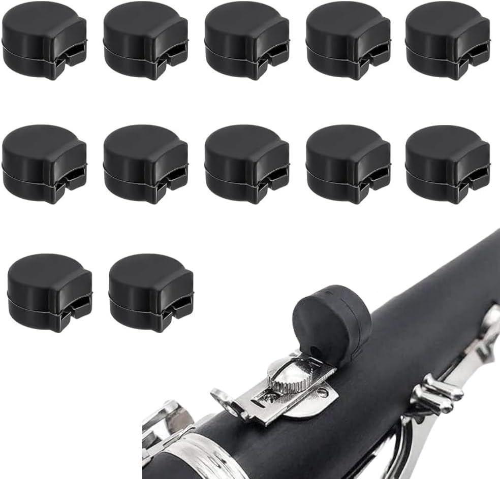 12 Pack Rubber Clarinet Thumb Rest Cushion Protector, Black, Soft Thumb Pads Fit for Most Clarinets image number 3