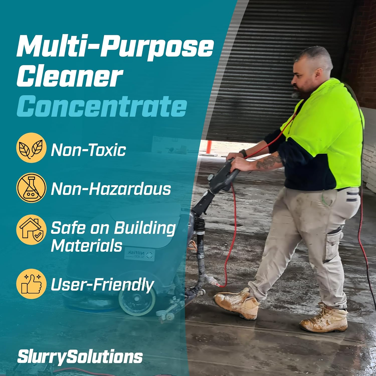 Slurry Solutions Acid Replacement Cleaner Concentrate - Tile, Stone, Brick & Grout Cleaner & Rust Remover - Non Toxic & Odorless Multi Surface Cleaner & Concrete Etcher - 1 Litre image number 6