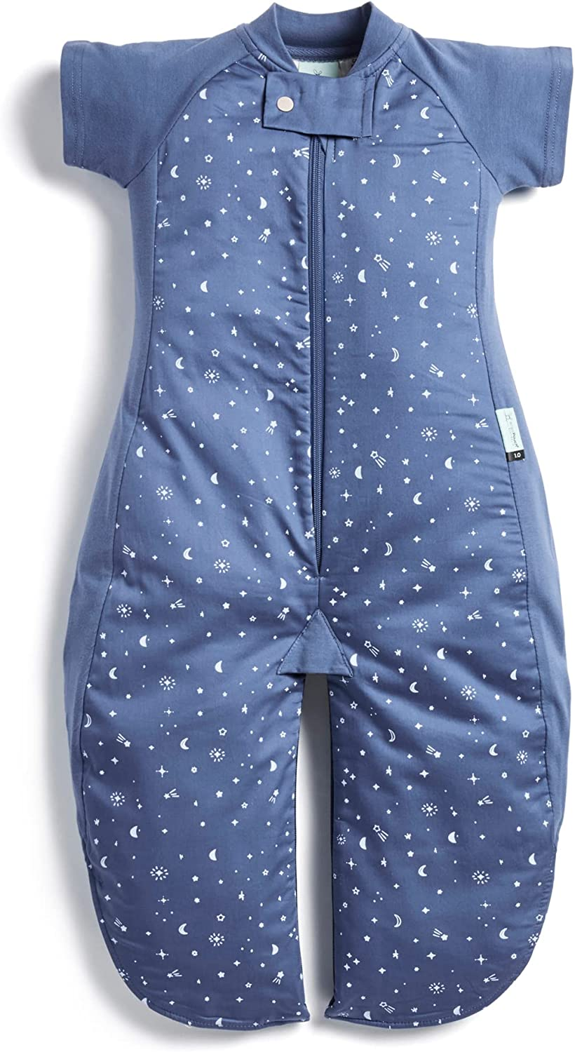 Ergopouch Sleep Suit Bag 1.0 TOG, 3-12 Months, Night Sky Print &ndash; Organic Cotton, 2-In-1 Convertible Sleeping Bag or Suit with Legs, All-Season Comfort, Ideal for Room Temperatures (20&ndash;24&deg;C) image number 2