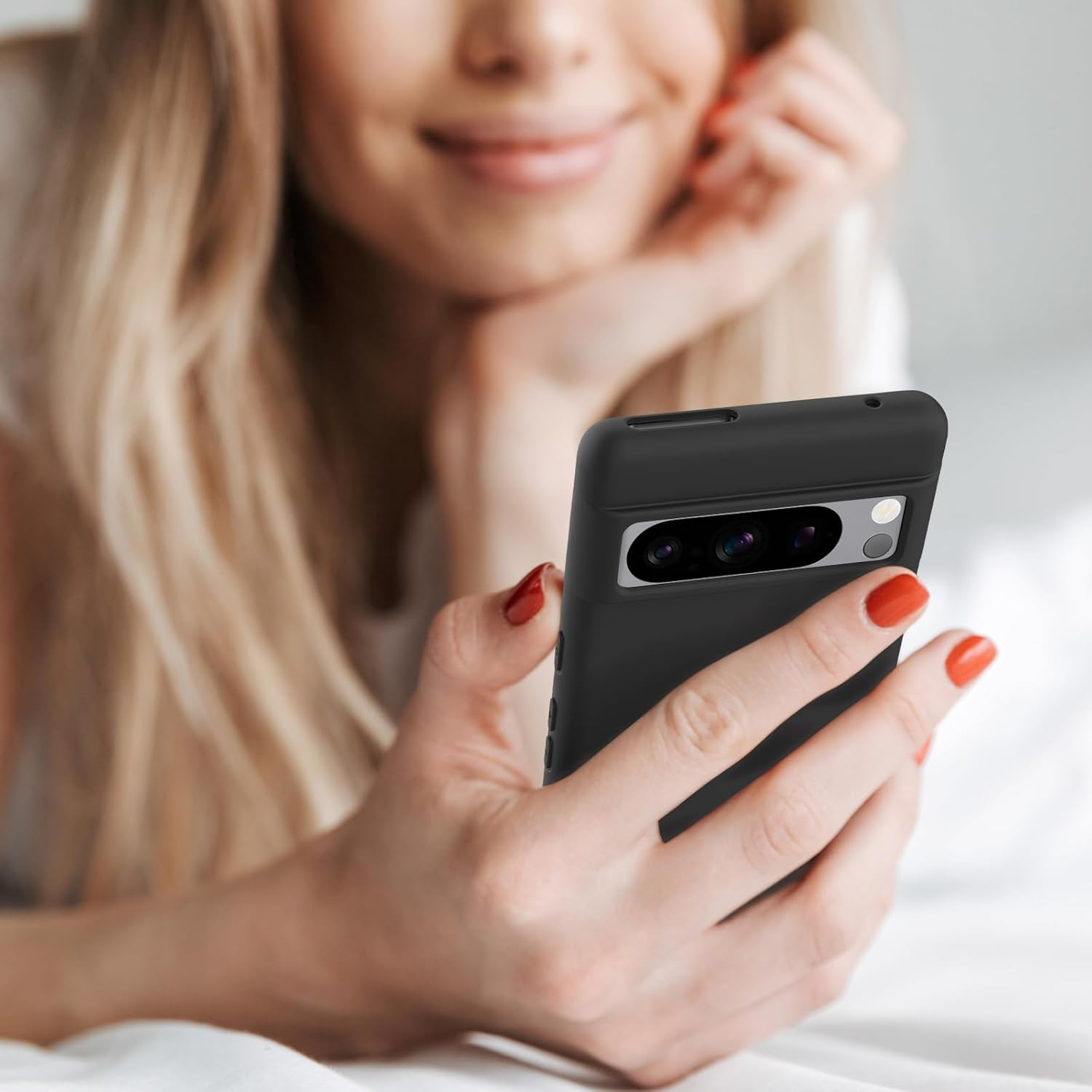 Silicone Case for Google Pixel 8 Pro Case(2023), Ultra Thin Flexible Premium Rubber Full Body Protection Anti-Fingerprint Dust-Proof Shockproof Anti-Scratch for Pixel 8 Pro Cover image number 2