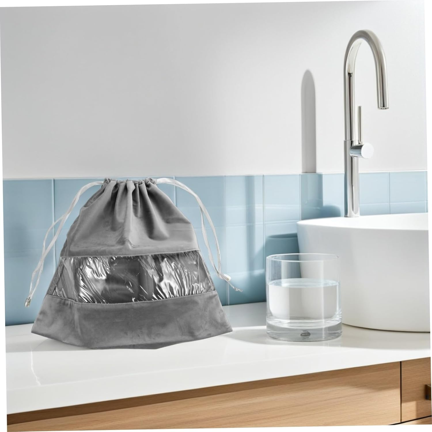 KAILIKETIY Travel Hair Dryer Bag with Drawstring Transparent Dustproof Pouch for Dryer and Accessories Lightweight Storage Bag for Clothes Makeup and Small Essentials Portable Organizer For